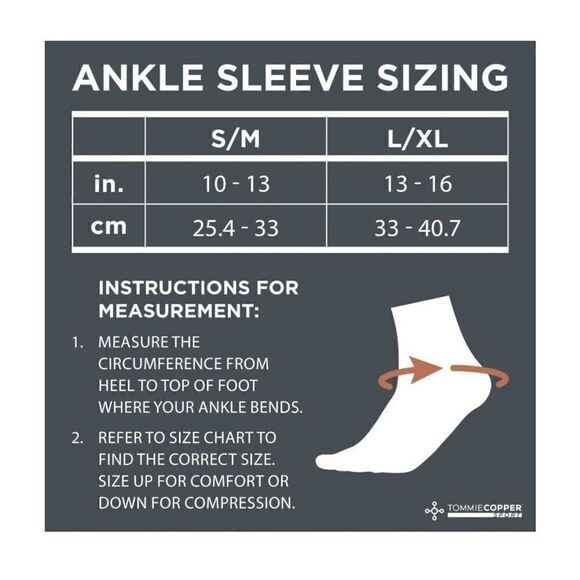Tommie Copper Ankle Compression Sleeve Joint Ankle Pain Relief Small Medium - Picture 4 of 10